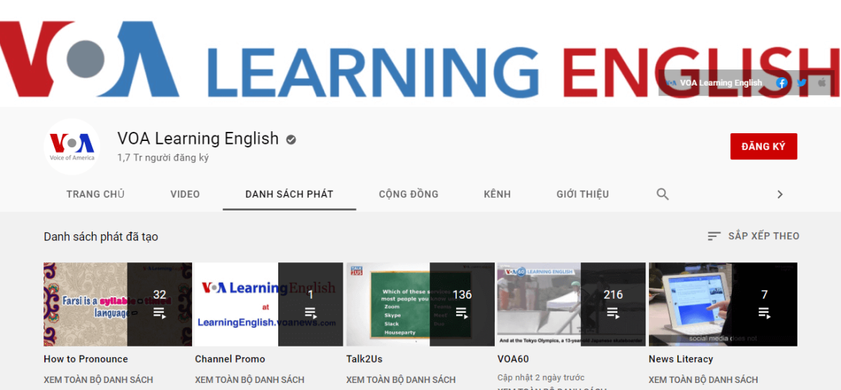 Top 15 kênh Youtube học tiếng Anh hay nhất - VOA Learning English